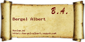 Bergel Albert névjegykártya