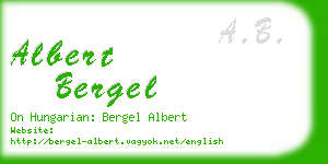 albert bergel business card